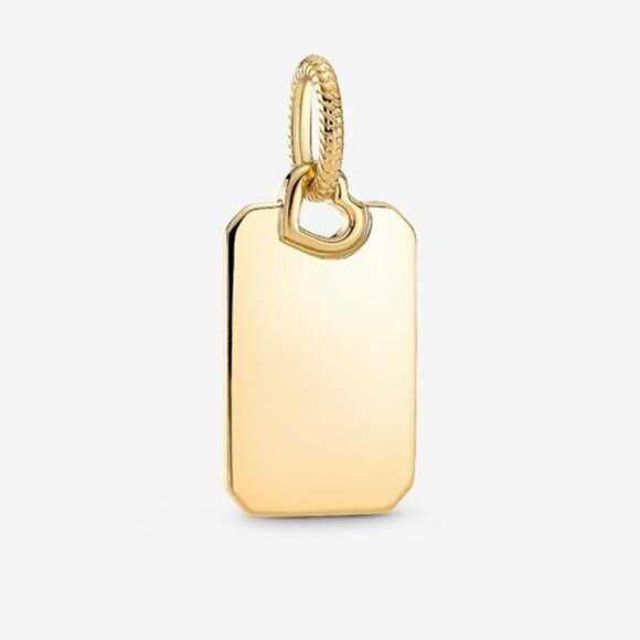 Pandora Engravable Rectangle Tag Pendant - Picture 2 of 6